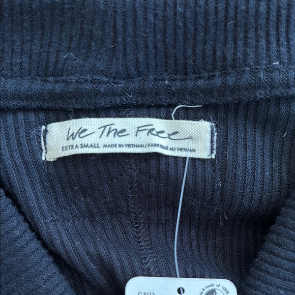 FREE PEOPLE | xs | Black Ribbed Open Front Sweater - Picture 3 of 3